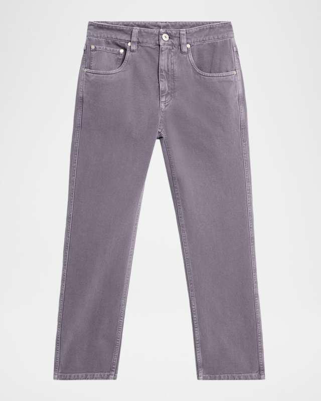Bull Denim Straight-Leg Pants
